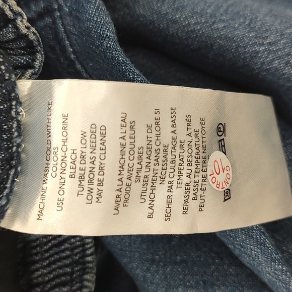 New Pilcro THE SKIPPER Strapless Denim Jean Wide Leg Jumpsuit 14 Pockets NWOT - Picture 12 of 13